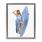 Stupell Industries Trendy Surfer Girl in Blue Floating Frame Design by Ziwei Li